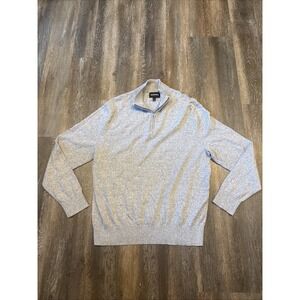Bonobos Men's XL Slim Gray Cotton Cashmere 1/4 Zip Long Sleeve Pullover Sweater